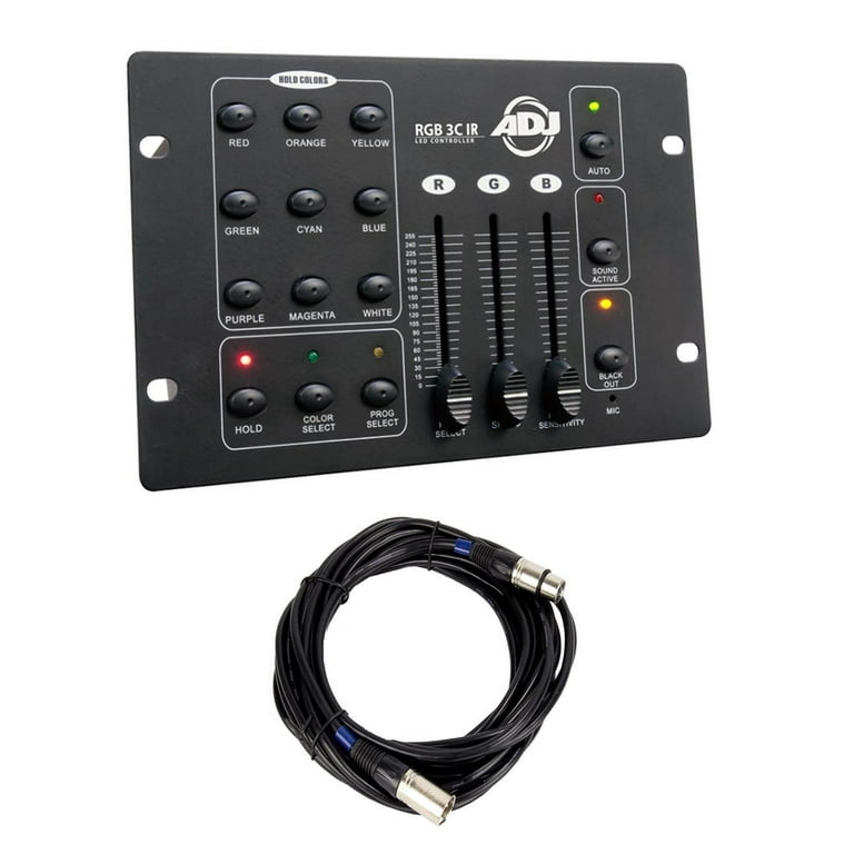 American DJ 3-Channel RGB LED Effect DMX Light Controller and 25 Foot DMX  Cable