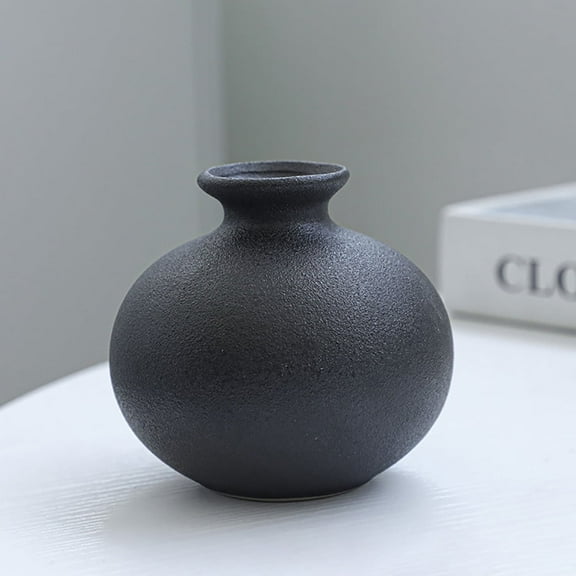 1pcs Black Vase Ceramic Vase,Modern Boho Flower Vases,Nordic Aesthetic Decor,Decorative Vases for Room,Home Book Shelf,Fireplace,Table Decor,Style 1