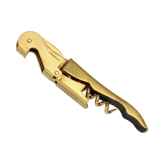 Uxcell 5" Wine Openers Waiter Corkscrew Wine Bottle Opener, Gold
