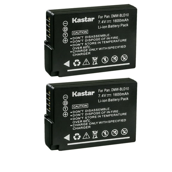Kastar 2-Pack DMW-BLD10 Battery Replacement for Panasonic DMC-GX1, DMC-GX1W, DMC-GX1X, DMC-G3, DMC-G3K, DMC-G3W, DMC-GF2, DMC-GF2C, DMC-GF2W Camera