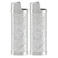 thumbnail image 2 of 2 Pcs Metal Lighter Case Cover Holder with Vintage Floral Stamped, Zinc Alloy Shell Lighter Sleeve, Vintage Style Lighter Case Cover for Lighter , Camping, 2 of 8