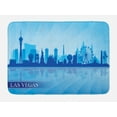 thumbnail image 1 of Las Vegas Bath Mat, Silhouette of an American City Various Landmarks Nevada Downtown, Plush Bathroom Decor Mat with Non Slip Backing, 29.5" X 17.5", Pale Blue, by Ambesonne, 1 of 2