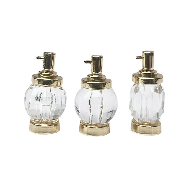 Botella de perfume Hugo Miniatura 3x en Micro paisaje decoración 1:12 Dorado 14 cm x 24 cm