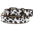 thumbnail image 2 of Women's Patent Leather Animal Faux Leopard Fur Fashion Belt, 2 of 3