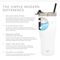 thumbnail image 3 of Simple Modern 32oz Slim Cruiser Tumbler with Straw & Closing Lid Travel Mug - Gift Double Wall Vacuum Insulated - 18/8 Stainless Steel Water Bottle - Winter White, 3 of 7