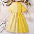 thumbnail image 5 of NAISIBABY Girls A-Line Dress, Striped Color Block Ruffle Sleeve Sweet Shirt Dress Yellow 12-13T, 5 of 9