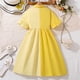 thumbnail image 5 of Odeerbi Chicas Verano Color Block Vestido Camisa Rayas Volantes Manga Corta A-Line Vestido Cuello Solapa Vestido Abotonado, 5 of 9