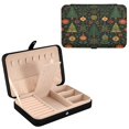 thumbnail image 2 of Leather Jewelry Box Rectangular 8.27x5.5x1.78In Travel Jewelry Storage Earrings Necklace Bracelet Watch Brooch Storage Green Christmas Trees, 2 of 8