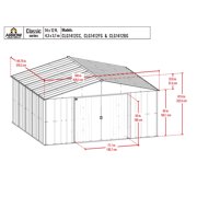 Arrow Classic 14 x 12 x 7 ft Charcoal Steel Storage Shed