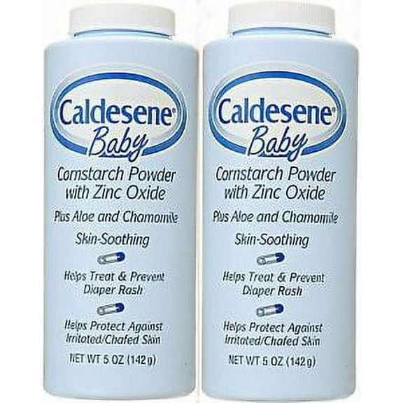 Caldesene Baby CORNSTARCH POWDER With Zinc Oxide 5 oz ( 2 pack ) BLUE