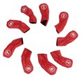 thumbnail image 1 of 9 capuchas de hierro de golf Pu capuchas de palos de golf impermeables, adecuadas para los amantes del golf de mano izquierda y derecha en rojo, 1 of 10