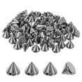 thumbnail image 1 of Uxcell 100Pcs Picos Conos Studs 12x0.39" Plástico con Agujero para Manualidades Negro Metálico, 1 of 6