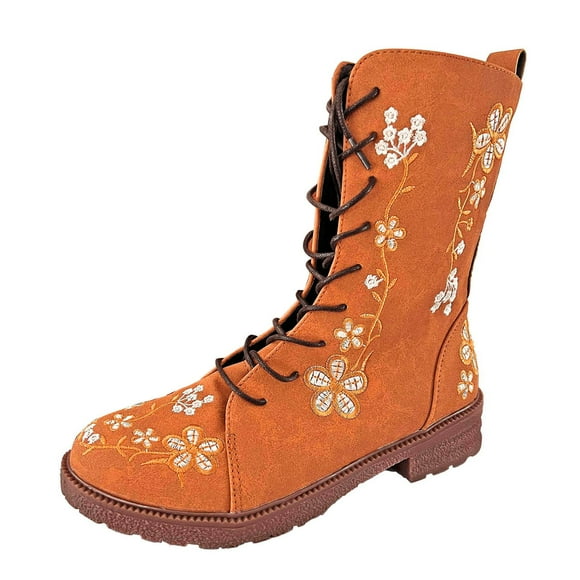 Kcodviy Ladies Long Boots on Low Boots for Women Shoes Women's Casual Heels Wide Winter Boots for Women Slip Women's Boots