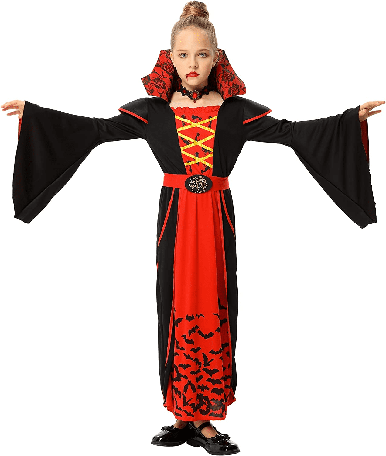Royal Vampire Costume Set for Girls Halloween Dress Up Party, Vampiress ...