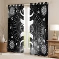 thumbnail image 2 of jejeloiu Boho Moon Pattern Black Out Curtains,Bohemian Exotic Style Curtains Pack of 2 (42x63 Each),Vintage Flowers Bedroom Curtains For Girls Kids,Luxury Bedroom Decor, 2 of 6