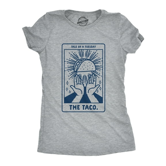 Womens Tale Of A Tuesday Taco T Shirt Funny Taco Tuesday Tarot Card Graphic Tee Womens Graphic Tees