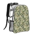 thumbnail image 3 of Zufioo Tropical Plants Green Print Transparent Backpack, 16-inch PVC Waterproof Schoolbag, Suitable for Campus Work and Travel, Unisex, 3 of 7