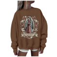 thumbnail image 1 of EHQJNJ Chandail en Molleton Femme Plus Mode Décontractée Manches Longues Col Rond Chandails en Molleton Imprimés Pull Sans Capuche Chandails en Molleton Doublé Polaire Tunique Femme avec Poches, 1 of 5
