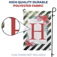 thumbnail image 4 of America Forever Spring Monogram Garden Flag Letter H 12.5 x 18 inches Double Sided Vertical Outdoor, Yard, Lawn, with Beautiful Bright Flowers, Floral Wreath, Rose, Summer Flowers Garden Flag, 4 of 5