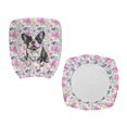 thumbnail image 4 of FKELYI 2 Pcs Office Chair Slipcover Retro Flower Boston Terrier Dog Print Desk Chair Cover Stretchable Computer Chair Protective Cover Elastic Fabric Chair Cover, 4 of 7