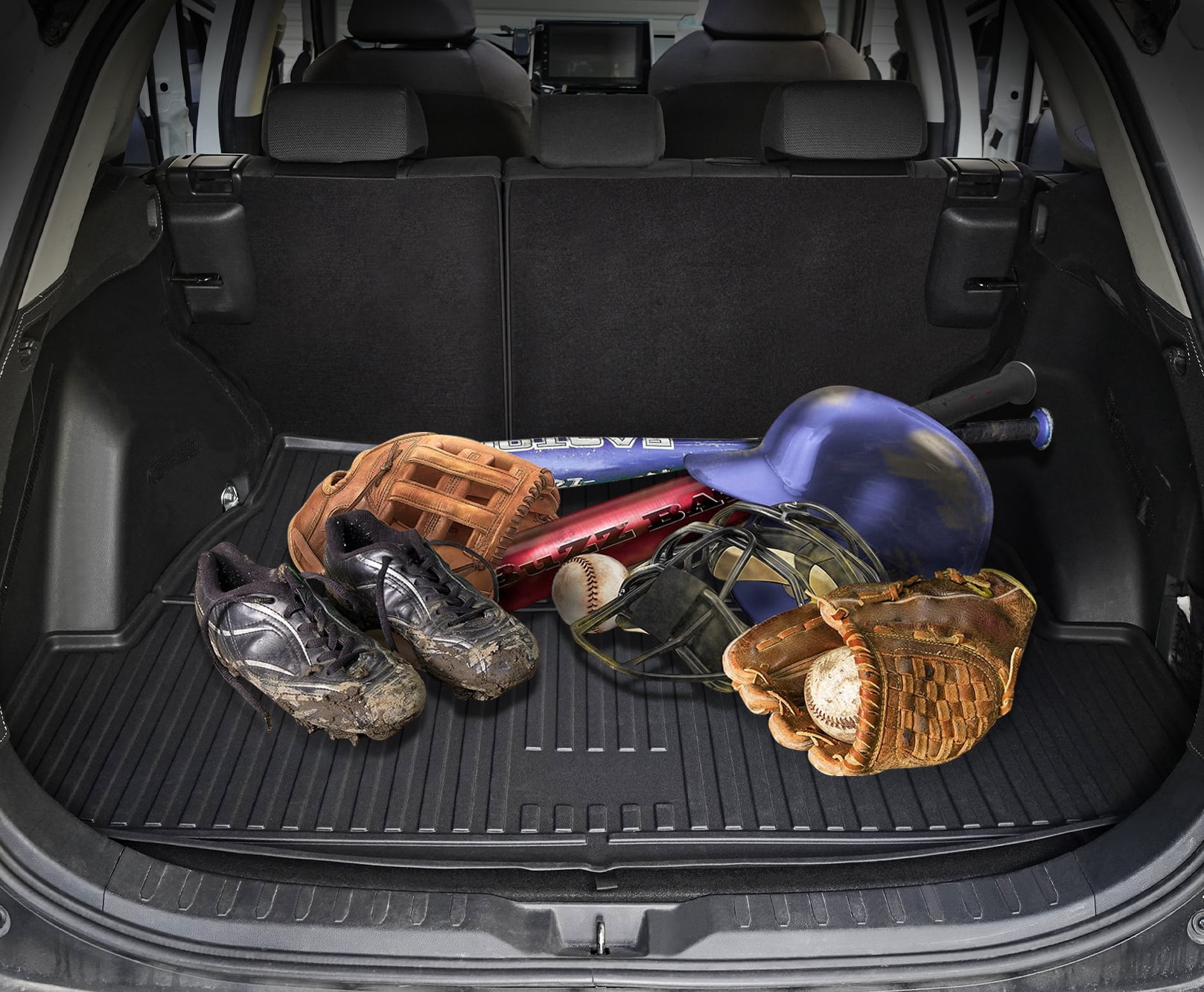 DIKSOAK Original Cargo Liner and Backrest Mats for the 2022-2025 Hyundai Palisade - Custom Fit Trunk Mat and Backrest Mats - All Weather Protection Anti-Skid Car Mats for Palisade