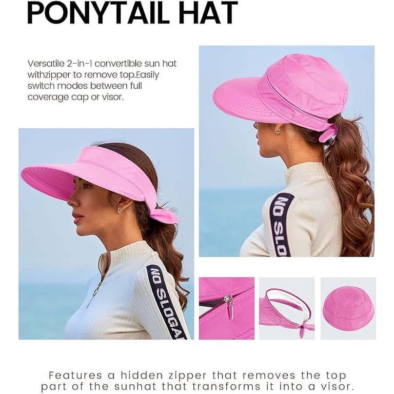 Sun Hats for Women UV Protection Wide Brim 2 in 1 Zip-Off  display picture 3
