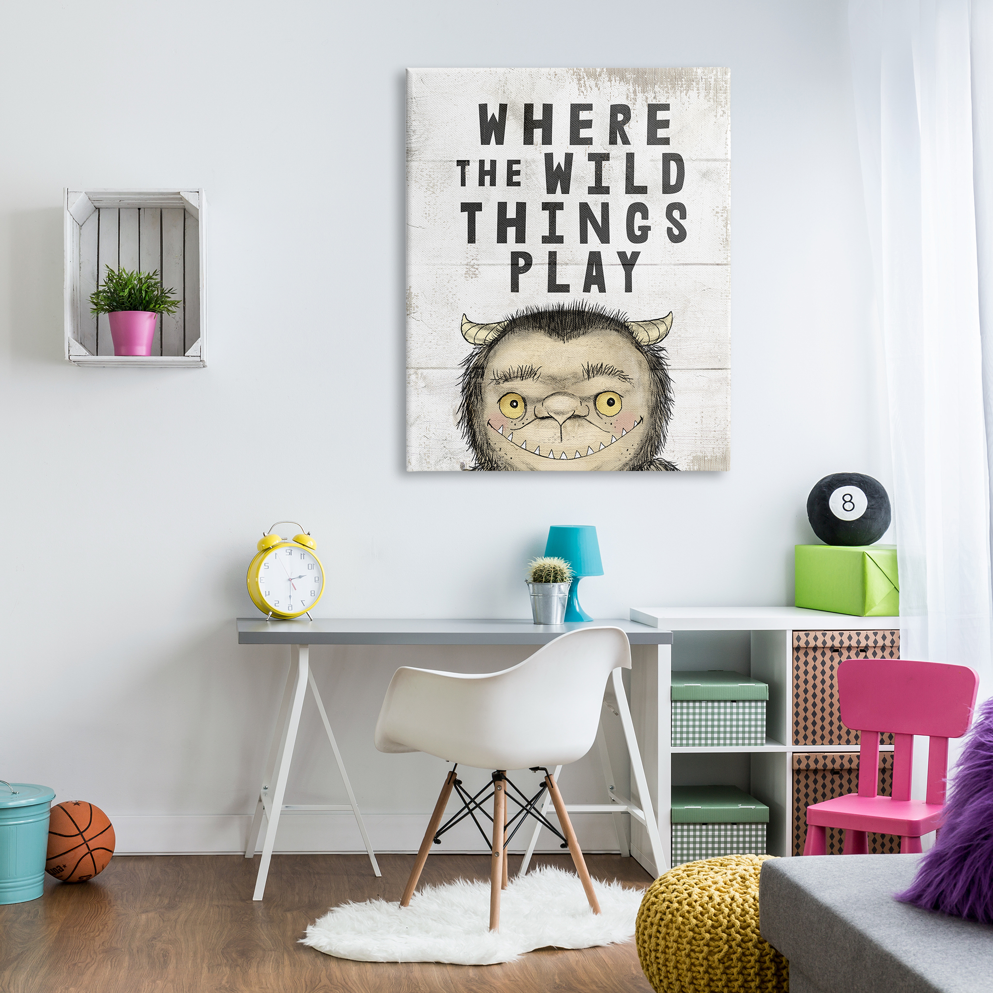Stupell Industries Where Wild Things Play Phrase Mystical Forest Monster Literature & Film Painting Gallery Wrapped Canvas Print Wall Art, 36 x 48