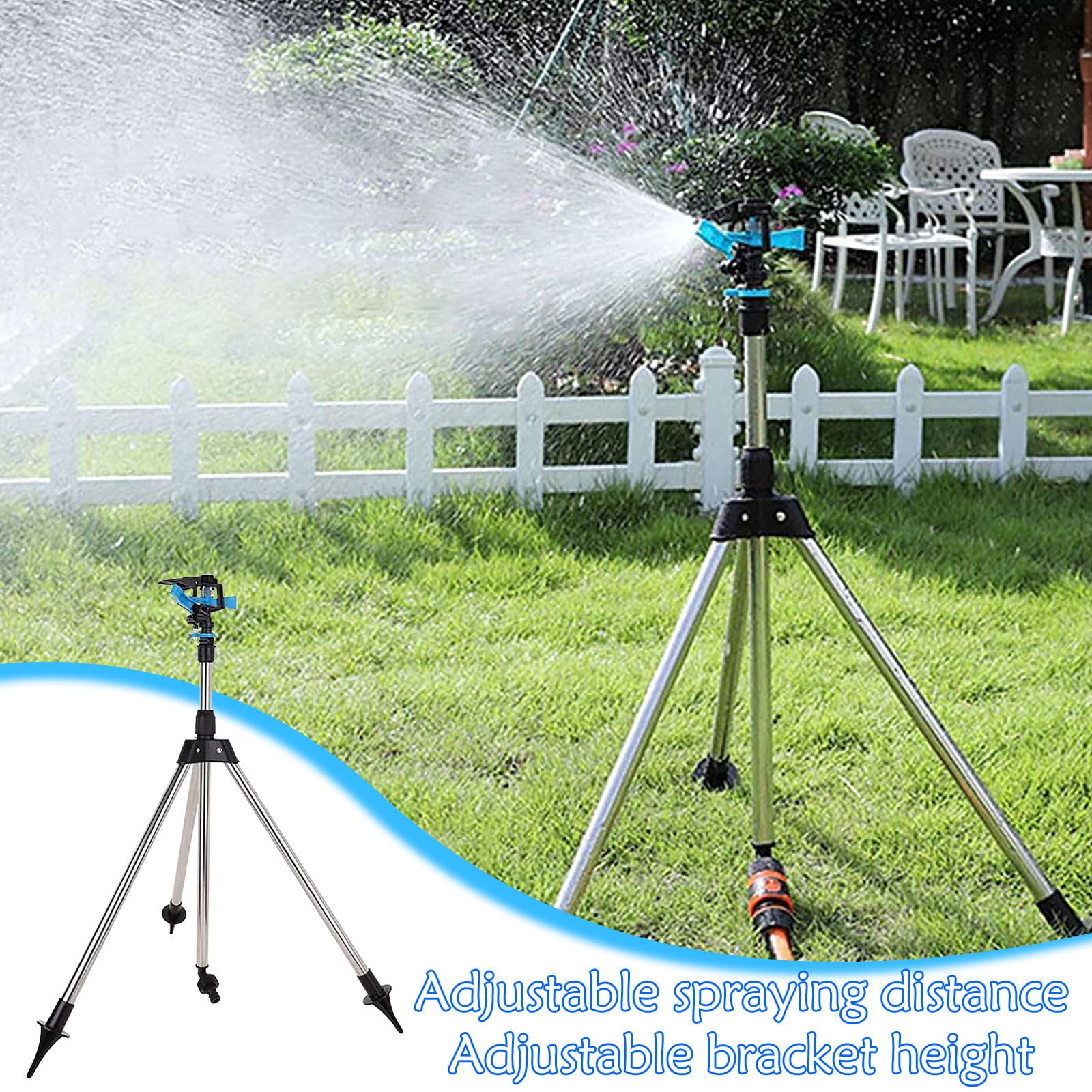 Rotating Tripod Sprinklers for Yard, Lawn Sprinkler Auto Irrigation System, Large Area Coverage