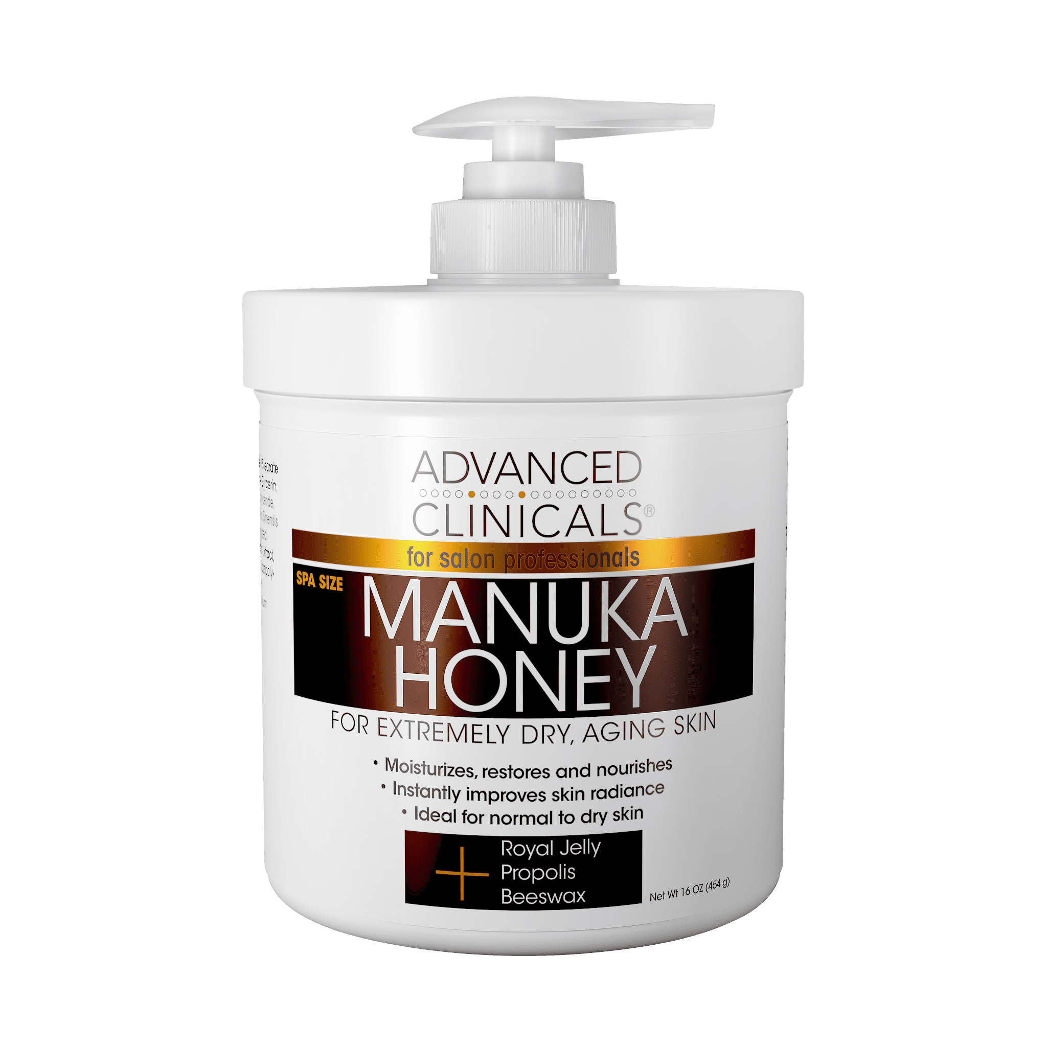 Advanced Clinicals Manuka Honey Cream for Extremely Dry, Aging Skin. Skin Cream For Face, Neck, Hands, and Body. 16 fl oz