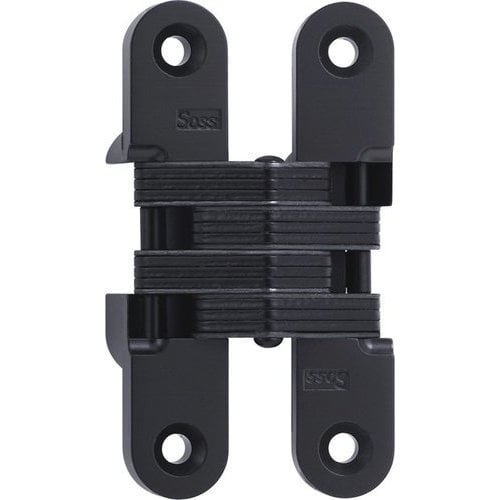 SOSS - 212US19 212 Zinc Invisible Hinge with Holes for Wood or Metal Applications, Mortise Mounting, Black E-Coat Exterior Finish