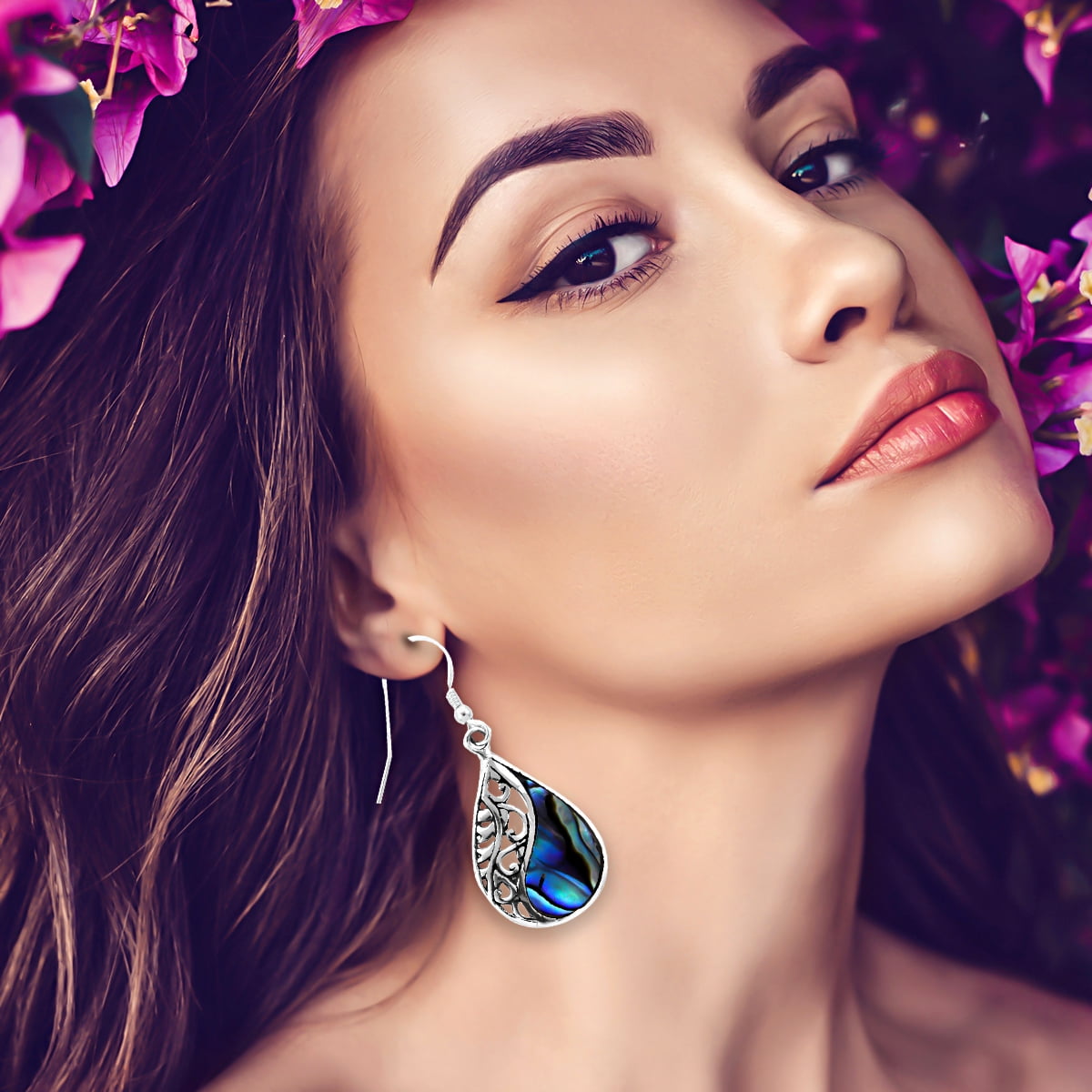 Abalone Shell Unique Earrings for Women - Boho Beach Earrings in 925 Sterling Silver - Costume Vintage Jewelry Birthday Christmas Gifts