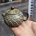 thumbnail image 4 of Copper Collection Antique Pure Copper Relief Copper Coin Teapot Wine Pot Green, 4 of 6