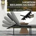 thumbnail image 3 of Set of 2 Outdoor Wicker Chaise Lounge Chairs with 5-Level Adjustable Backrest, Light Grey PE Rattan Sun Loungers with 2" Thick Cushions for Patio, Poolside, and Garden, 78.7" L, 3 of 7