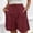 *Wine, variant on ClodeEU Women's Elastic Waist Knee Length Shorts,Straight Leg Casual Loose Short Pink,Womens Plus M
