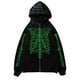 thumbnail image 1 of MHFRRA Sudadera con Capucha y Diseño Punk Oscuro para Hombre, Chaqueta con Capucha de Manga Larga y Esqueleto para Uso Informal Verde, 1 of 2