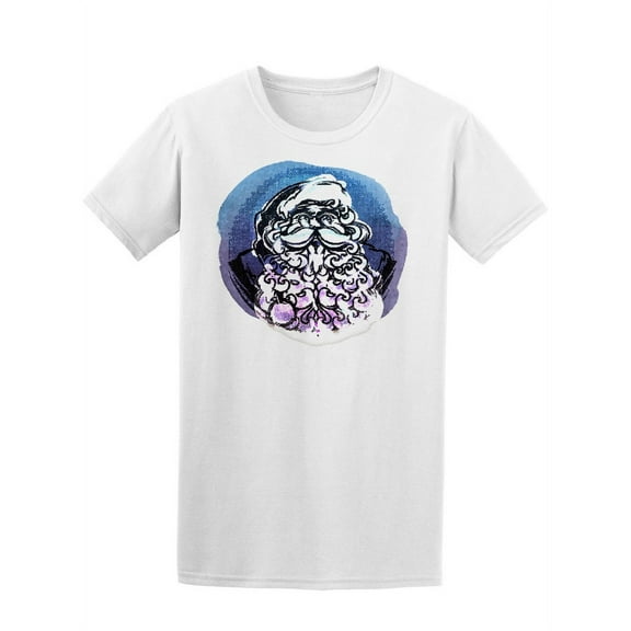 Watercolor Santa Claus Graphic Tee Women's -Image by Shutterstock