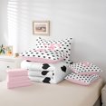 thumbnail image 6 of Manfei Black Cartoon Loves 7-Piece King Bedding,Initial Alphabet T Pattern King Bed in a Bag,Pink Reversible, 6 of 7