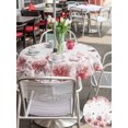 thumbnail image 6 of Outdoor Tablecloth with Umbrella Hole Zipper Pink Hydrangea Round Tablecloth 54" Waterproof Outside Table Cloth Farm Florals Butterflies Botanical Flowers Patio Table Cover Tablecloths for Picnic, 6 of 8
