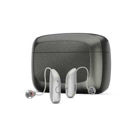 Jabra Enhance Select 300 Advanced Rechargeable Hearing Aids with Licensed Care and Bluetooth Streaming, Silver
