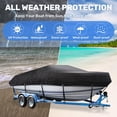 thumbnail image 4 of Boat Cover, 17-19ft Waterproof Trailerable Cover, Heavy Duty 600D Marine Grade Outboard Cover, UV Resistant for Bass Boat, Fits Bayliner V-Hull Tri-Hull Fishing Runabout Boat, Black, 4 of 7