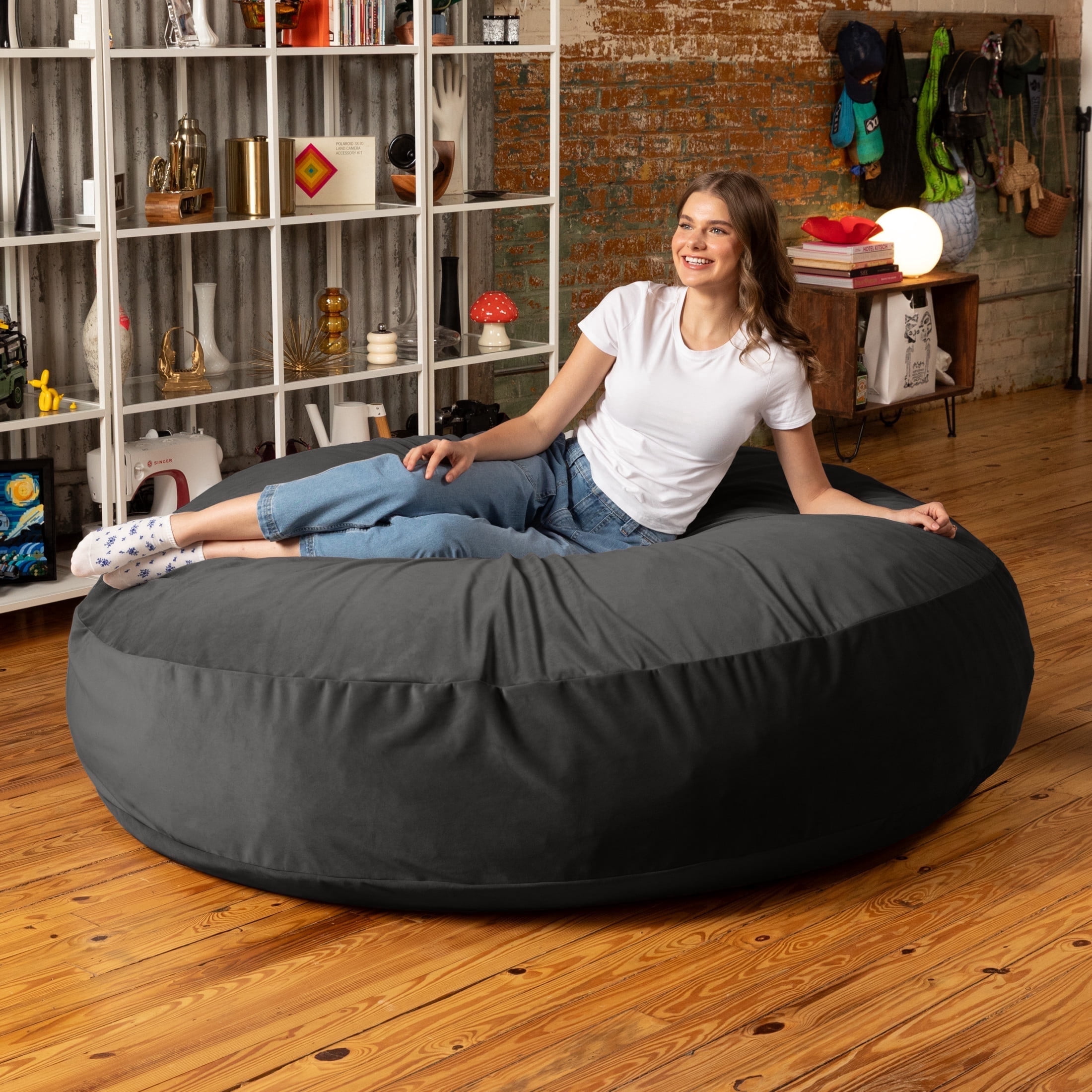 Jaxx 7 Foot Cocoon - Bean Bag Bed for Adults - Giant Bean Bag