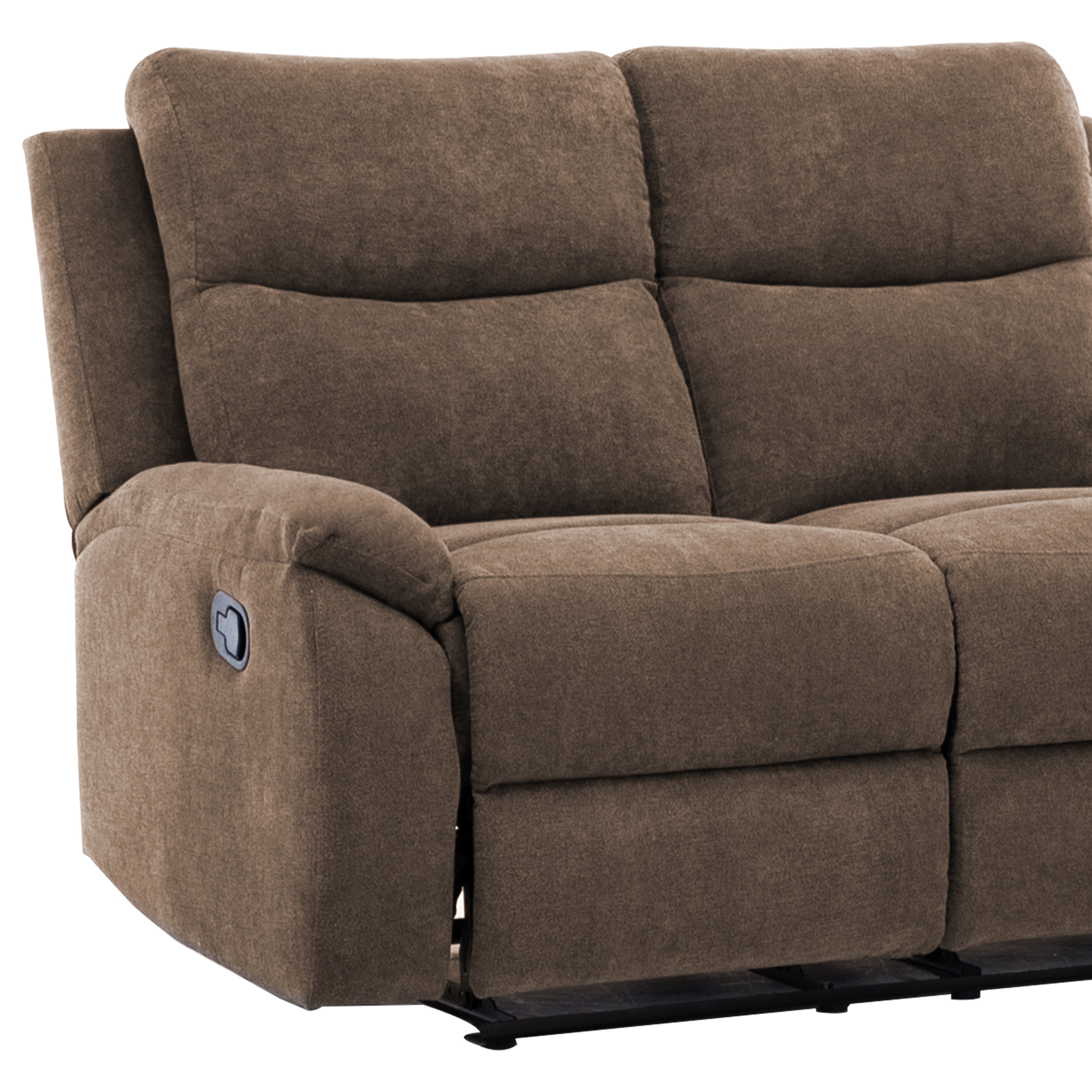 AC Pacific Ronald Contemporary Reclining Loveseat in Brown Faux Leather
