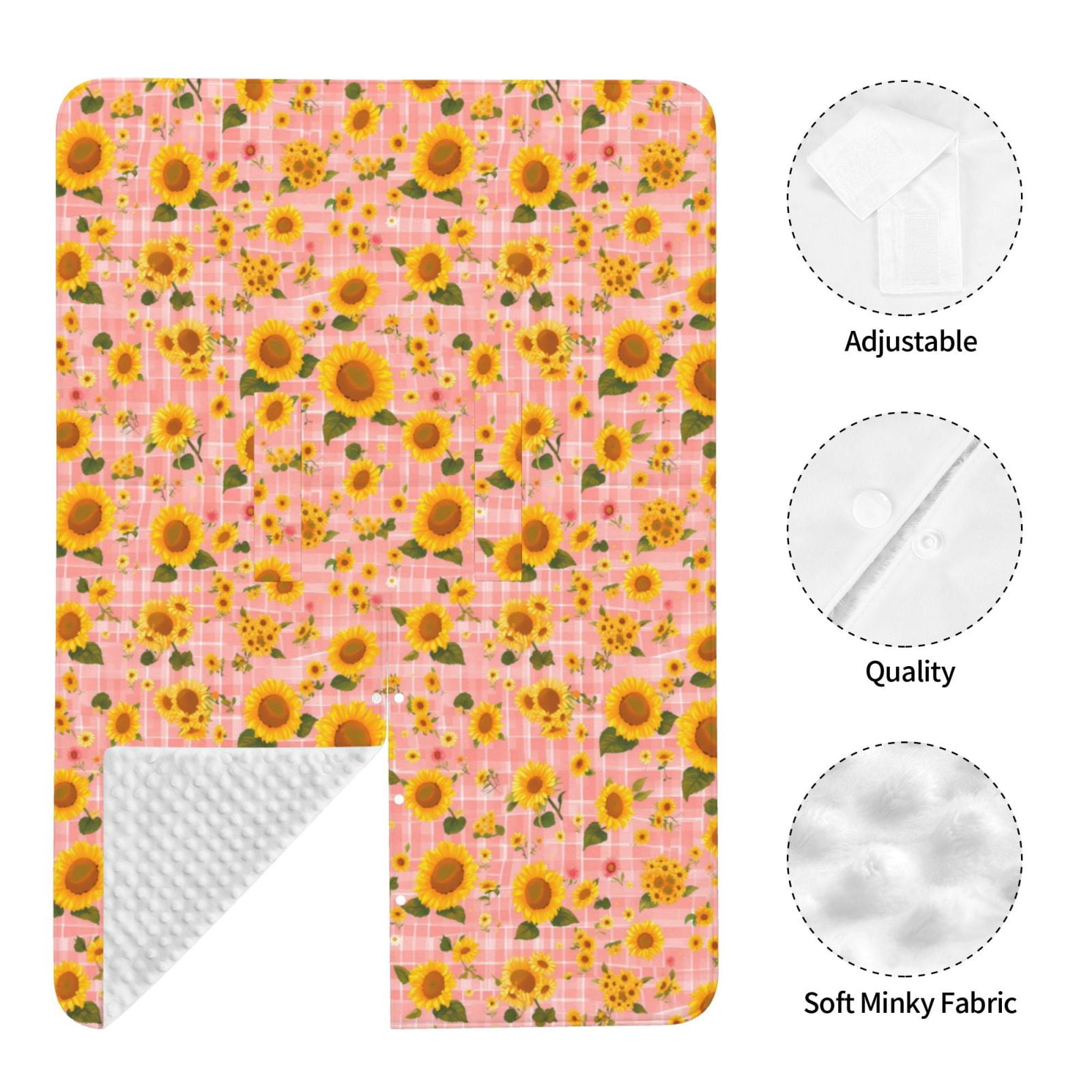 Naloa Plaid Sunflower Baby Car Seat Cover, Breathable Baby Carrier Cover, Multiuse Baby Carrier Cover & Nursing Breastfeeding Cover