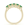 thumbnail image 2 of ANGARA Natural Half Eternity Five Stone 1 ct Emerald Wedding Band in 14K Yellow Gold for Women (Size-3.8mm) | May Birthstone, Birthday, Anniversary, Jewelry Gift for Women | Natural Emerald Ring, 2 of 13