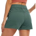 thumbnail image 3 of Vedolay Womens Shorts Women's Elastic High Waist Pleated Wide Leg Shorts with Pocket,Green 4XL, 3 of 5