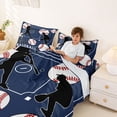 thumbnail image 4 of Meiyoeat Eat Sleep Baseball Bed Sheets 4-Piece,Sport Theme Full Size Sheets,Navy White,1 Fitted Sheet,1 Flat Sheet and 2 Pillowcases, 4 of 6