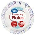 Great Value Everyday Paper Plates, 10", 140 Count