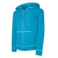 thumbnail image 1 of Hanes Girls` Slub Jersey Full-Zip Hoodie, XS, Process Blue, 1 of 4