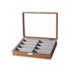 thumbnail image 2 of Organizador de gafas de 8 ranuras, organizador de joyas, vitrina para gafas, soporte para gafas para el hogar, viajes, escritorio, escaparate, forro gris claro, 2 of 9