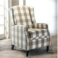 thumbnail image 2 of Push Back Recliners Chairs Set of 2, Tina's Home Fabric Accent Chair Armrest Sofa Wingback Wood Legs Living Room Plaid, 2 of 7